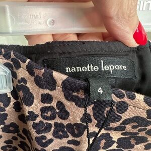 Nanette Lepore Leopard Print Skirt - Black and Brown